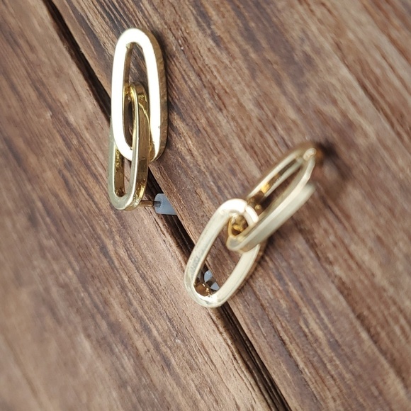 Paperclip Chain earrings E736 - Picture 2 of 3